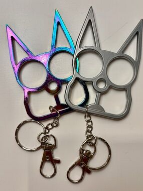 2 Cat Ears Metal Knuckle Protection! 2, Personal Safety Keychains, Self Defense
